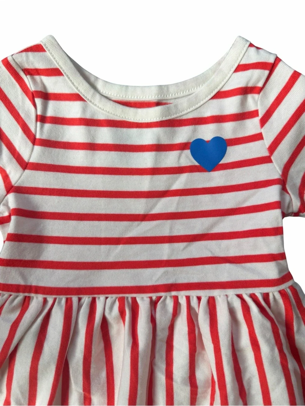 Cat & Jack Baby Girl 12M Red White Stripe Heart Dress Bloomers NWT